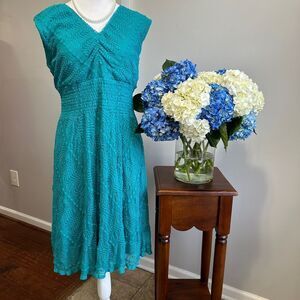 Rabbit Rabbit Rabbit Green Ruched Midi Dress